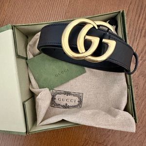 Brand New Gucci Leather Belt Double G Buckle Size 75